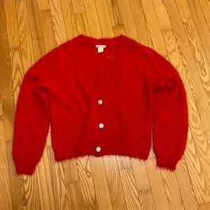 Red holiday cardigan sweater jacket Christmas Jacket
